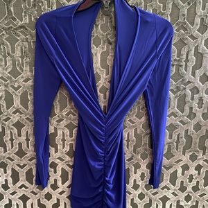 Blue long evening dress